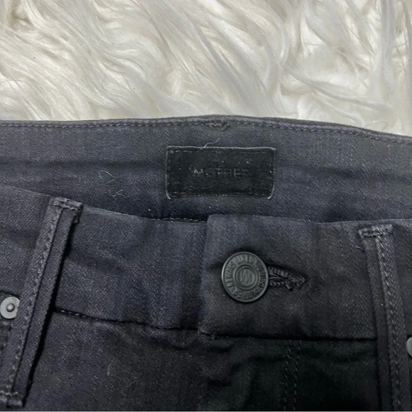 New MOTHER Denim High Waist Looker Ankle Fray Skinny Jeans Guilty Glitter Racer - Picture 5 of 15